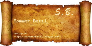 Sommer Betti névjegykártya